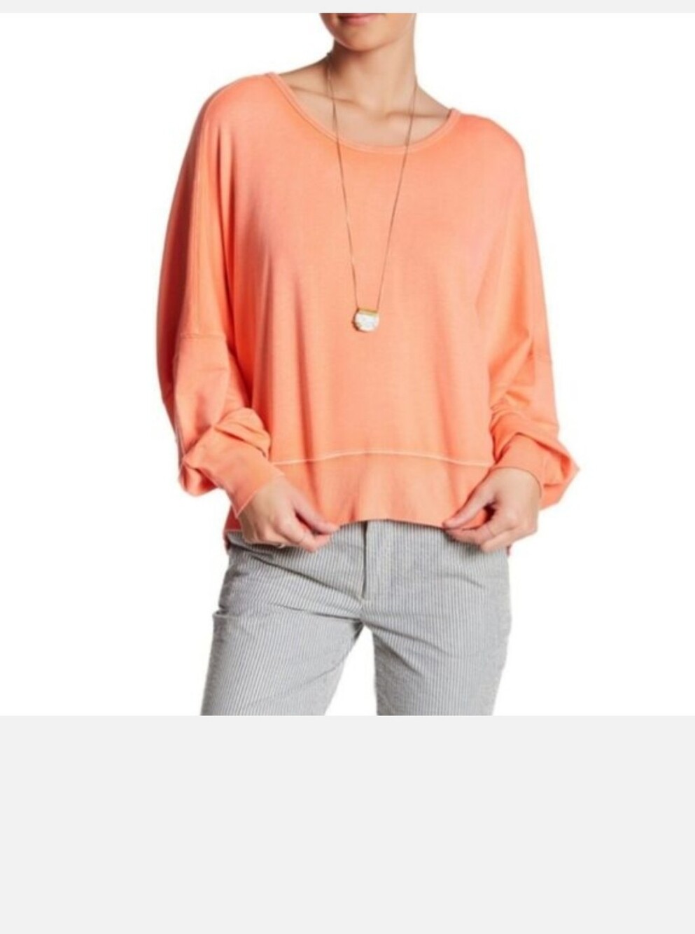 Free People 'Back It Up' Open Back Oversized Pullover Sz. Med